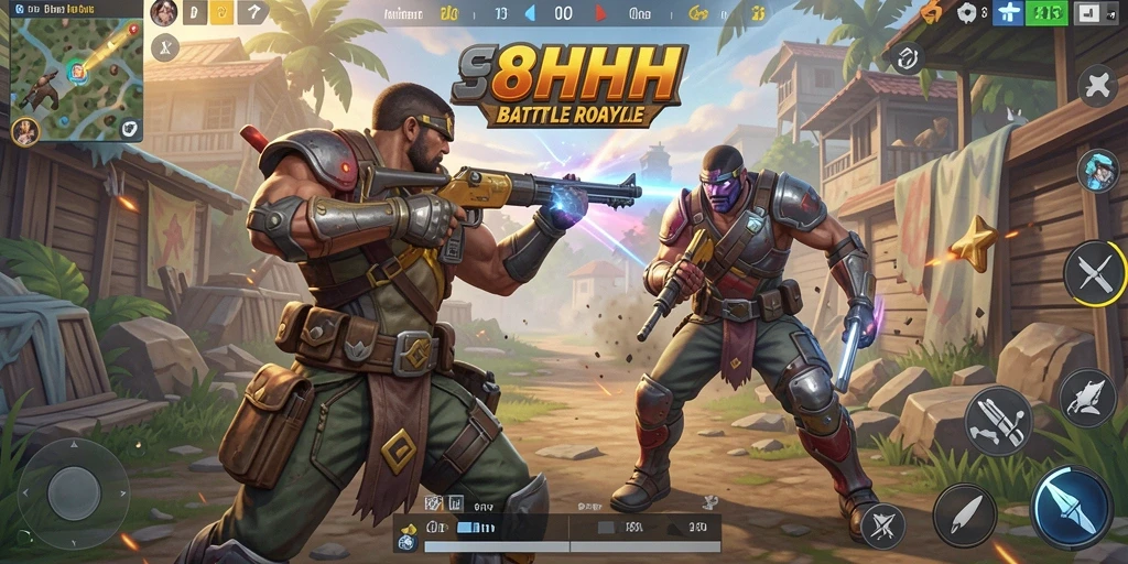 Tampilan gameplay seru dan menegangkan dalam 8HHH Battle Royale.
