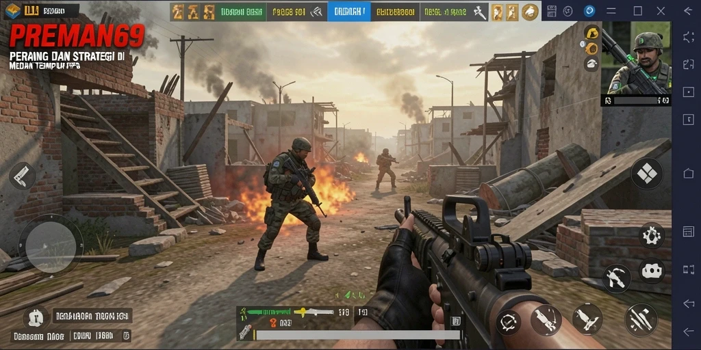Gameplay PREMAN69 yang intens dan mendebarkan dalam pertempuran FPS.