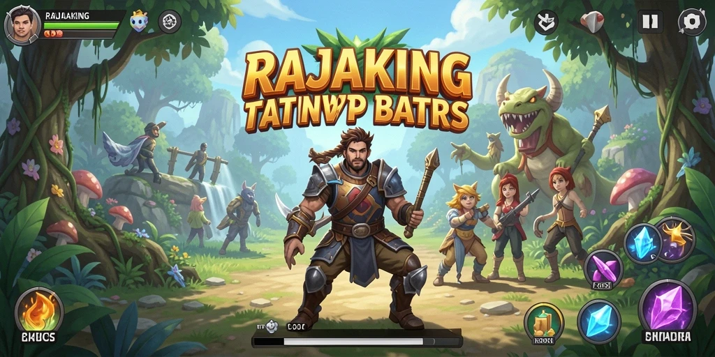 Tampilan gameplay menarik dari RAJAKING dengan aksi petualangan.
